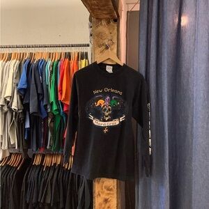Vintage New Orleans Mardi Gras Black Graphic Long Sleeve